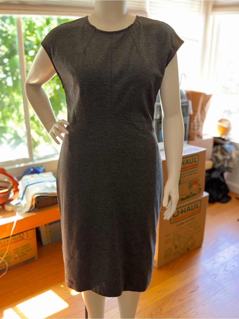 Banana Republic Charcoal Grey Sheath Dress sz 14